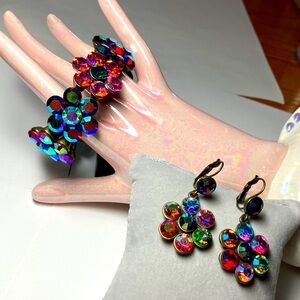 Kirks Folly Gala Garden Stretch Bracelet and Earring Set